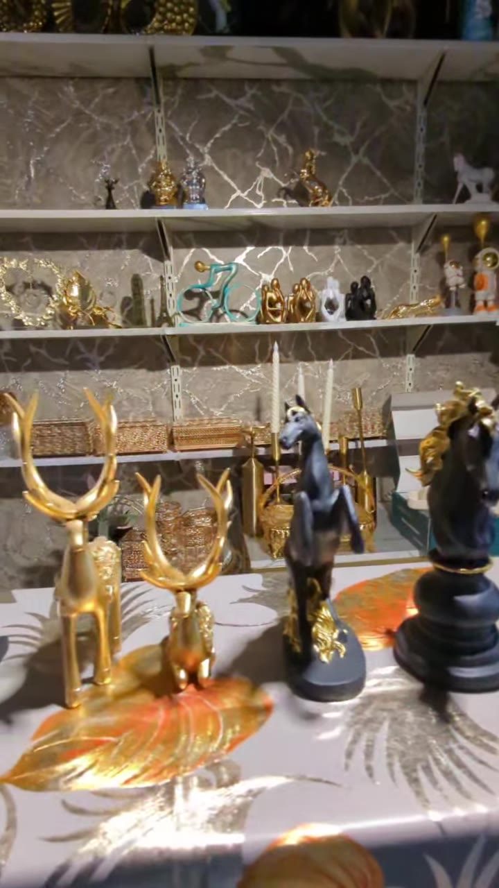 Shelves of decor pieces at the MM Decor Studio store